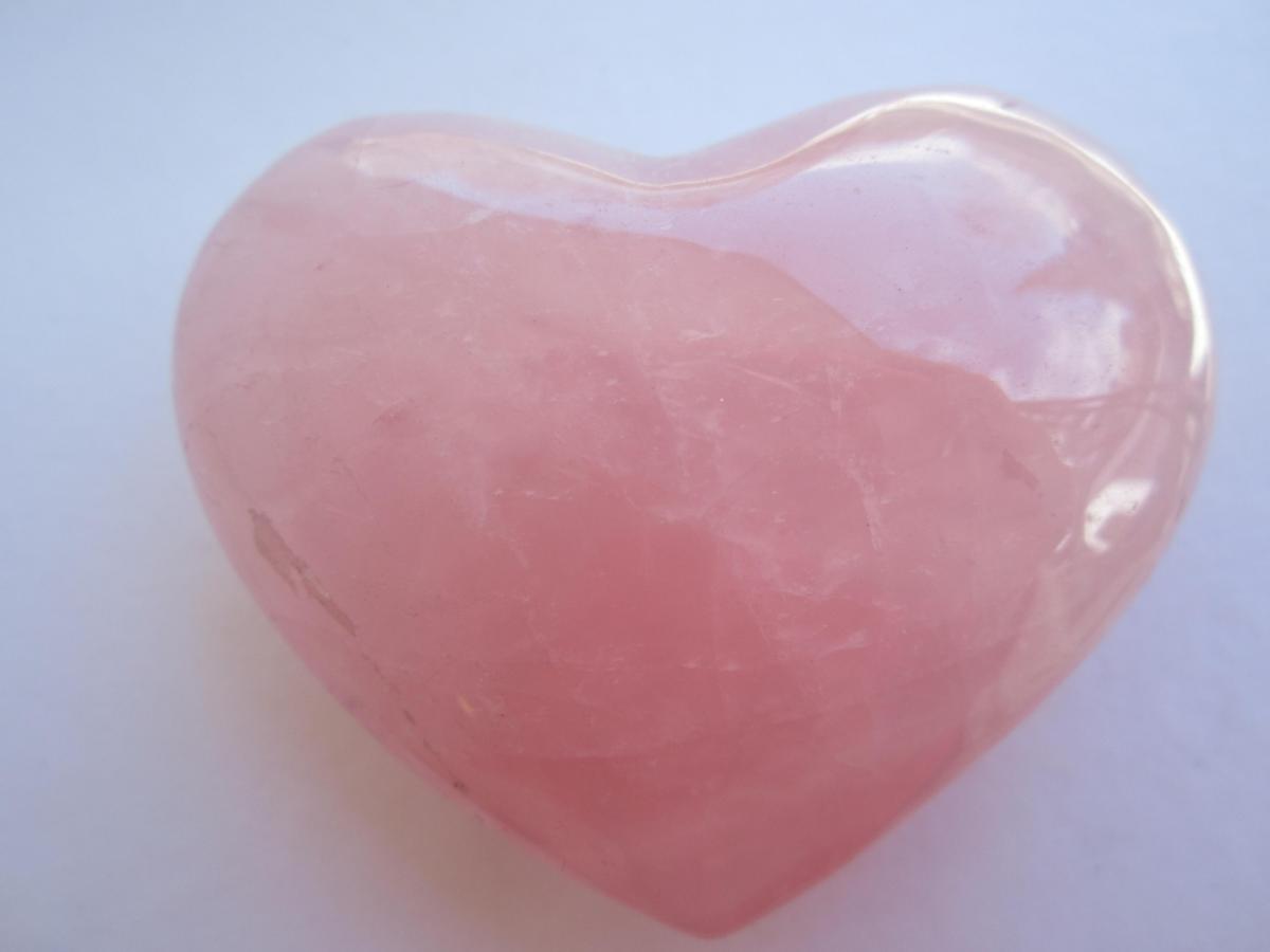 Rose Quartz Carved Crystal Heart on Luulla